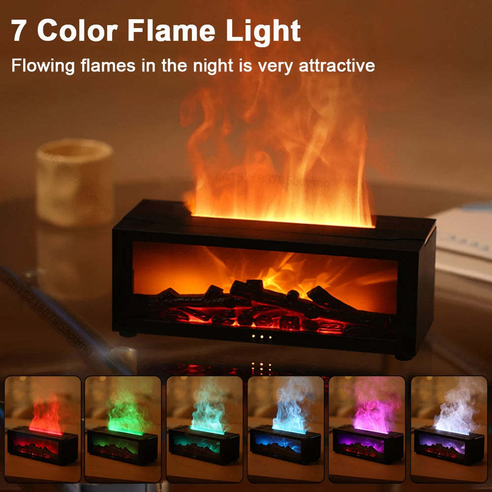 Flame Aromatherapy Diffuser – 3D Essential Oil Humidifier