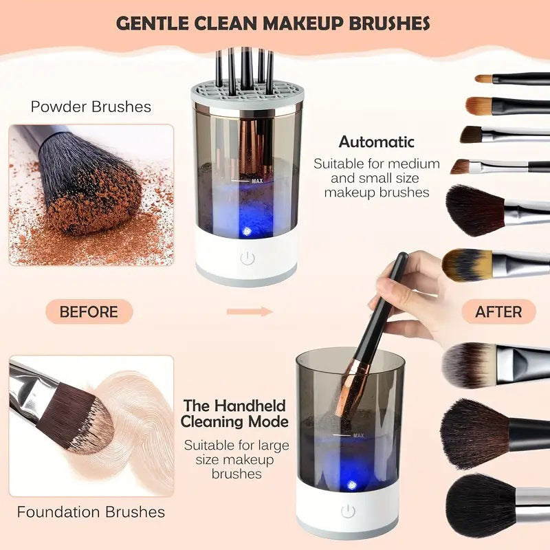 Automatic Makeup Brush Cleaner – USB Portable Rotating Washer