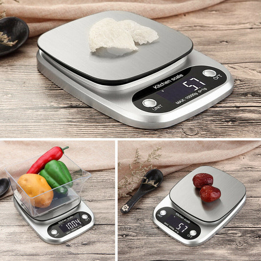 Digital Kitchen Scale – Stainless Steel, 22lbs Capacity