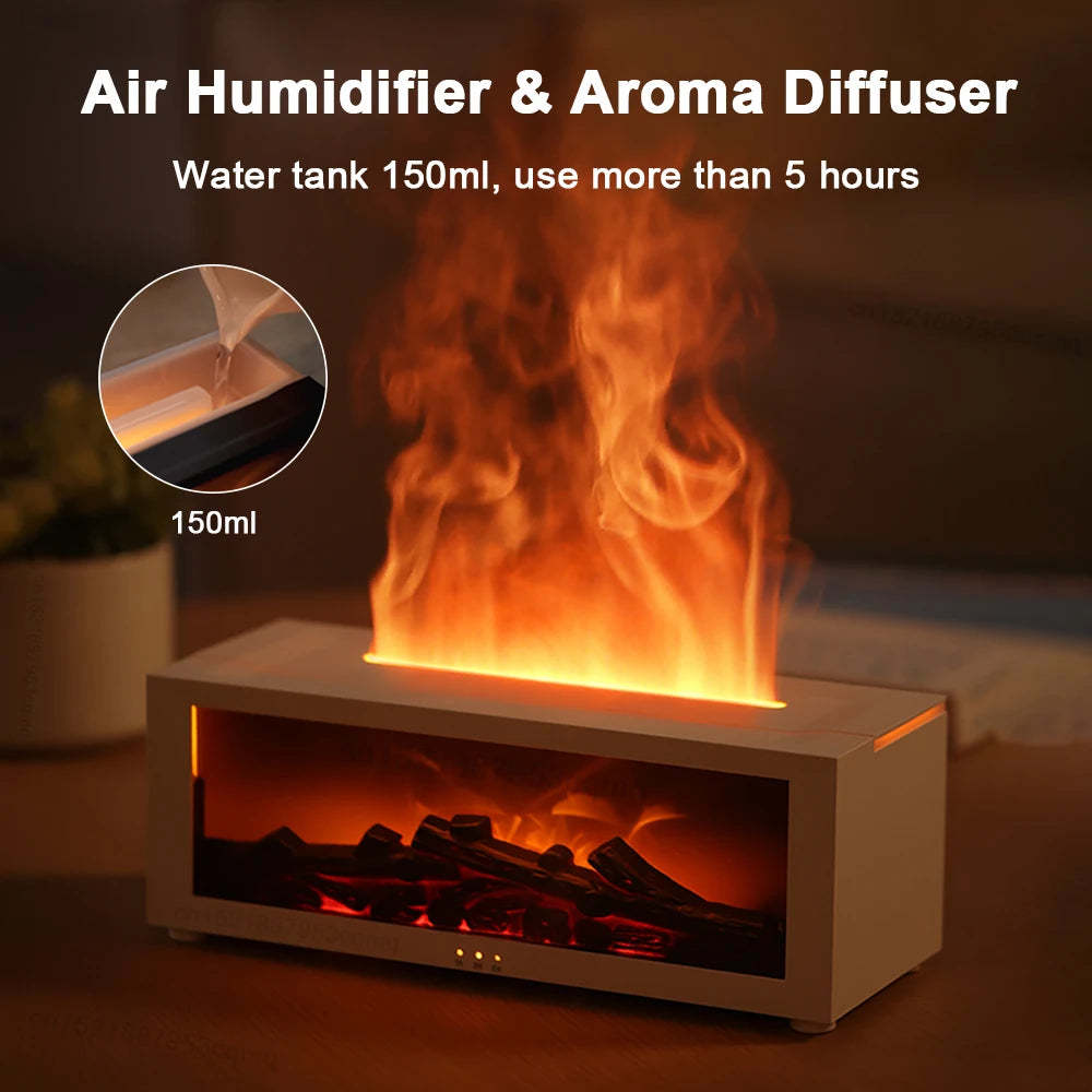 Flame Aromatherapy Diffuser – 3D Essential Oil Humidifier