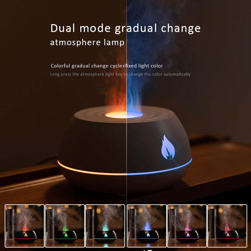 Flame Aromatherapy Diffuser – 7-Color USB Humidifier