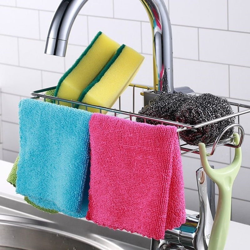 Adjustable Sink Drain Rack – Sponge & Soap Holder Organizer