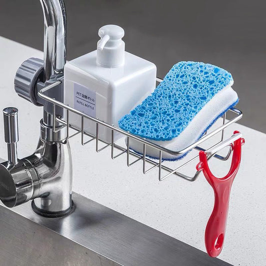 Adjustable Sink Drain Rack – Sponge & Soap Holder Organizer