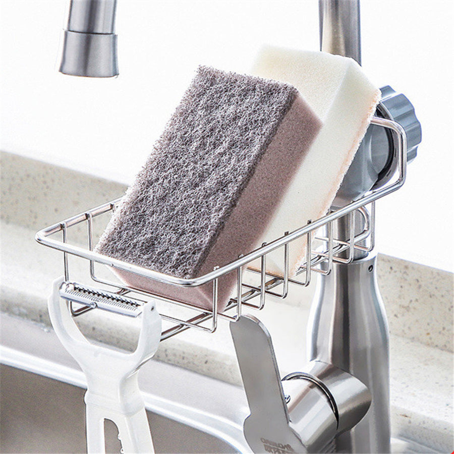 Adjustable Sink Drain Rack – Sponge & Soap Holder Organizer