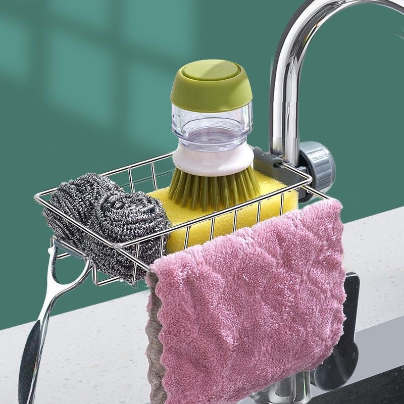 Adjustable Sink Drain Rack – Sponge & Soap Holder Organizer