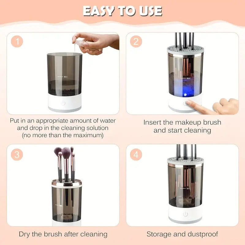 Automatic Makeup Brush Cleaner – USB Portable Rotating Washer